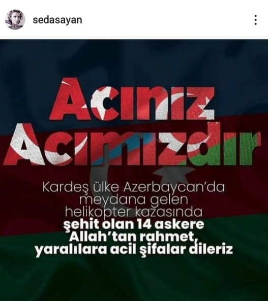Seda Sayandan Azerbaycana destek - FOTO
